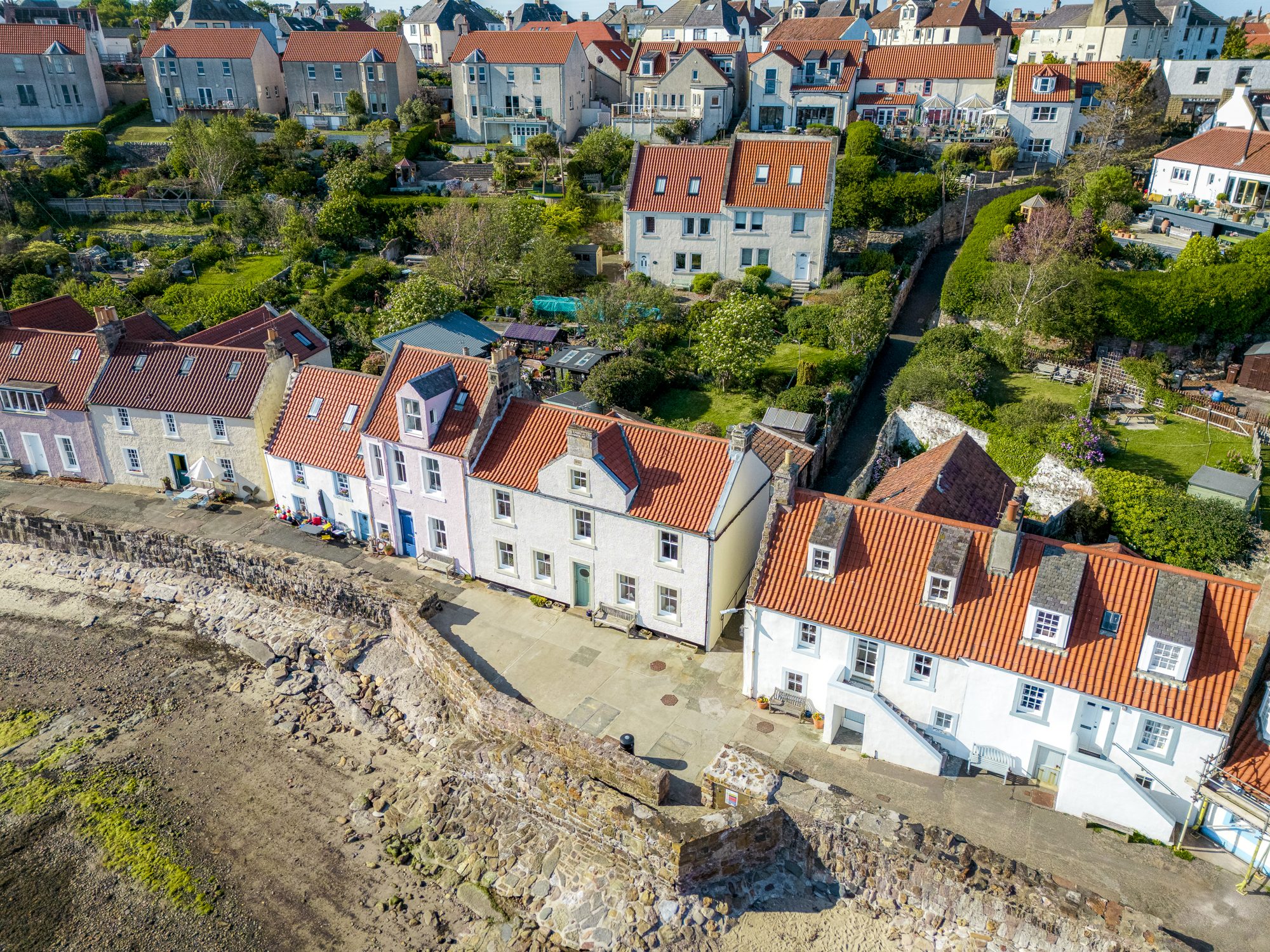 The West Shore row and shore path from above